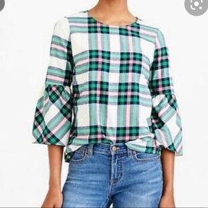 Pink and Green Flannel Blouse, Size 6